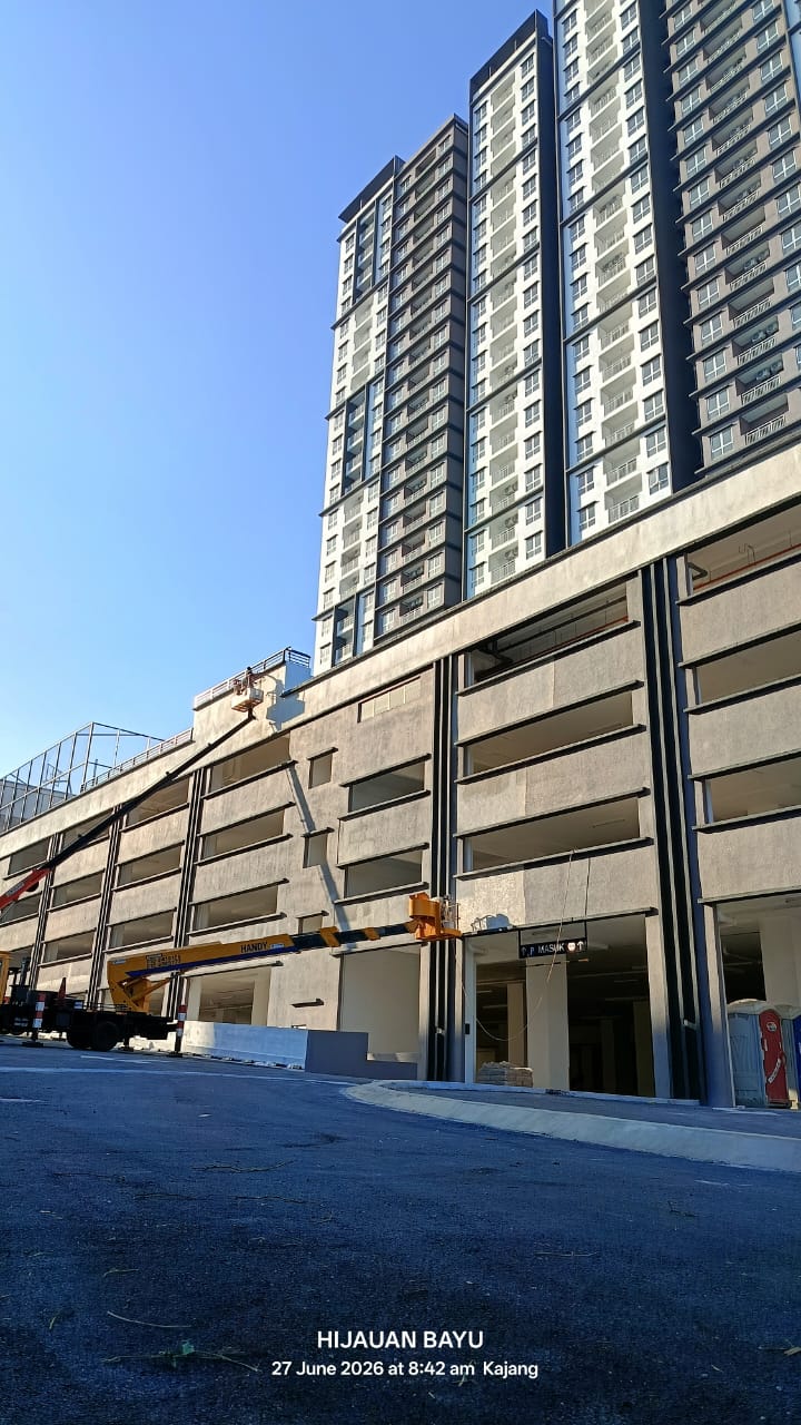 Hijauan Bayu building facade and car park Bangi Selangor — June 2026