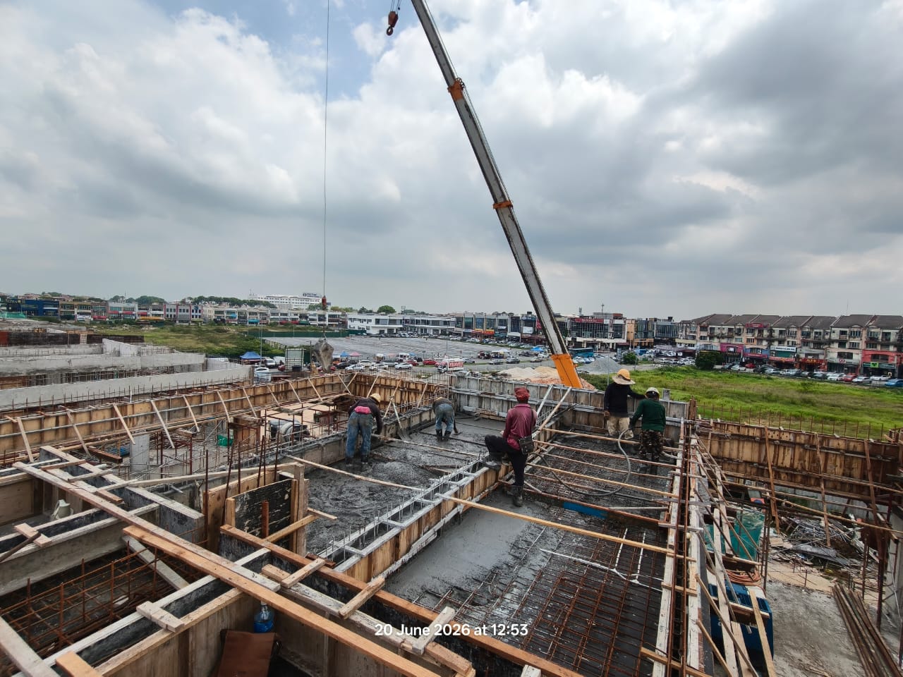 The Quarter II concrete pouring and crane works Bandar Bukit Tinggi Klang — June 2026
