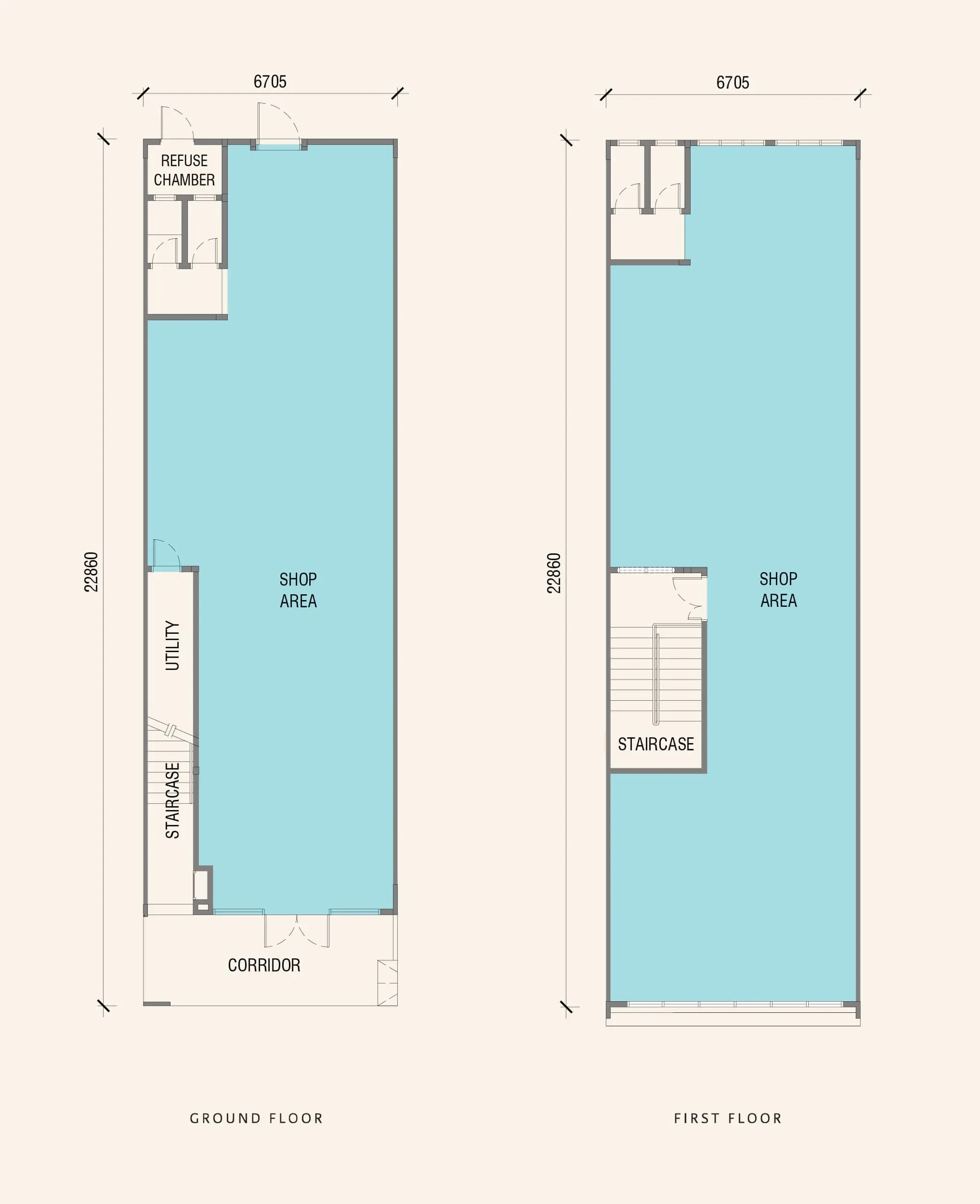 Type A Floor Plan — 2-Storey Intermediate Unit