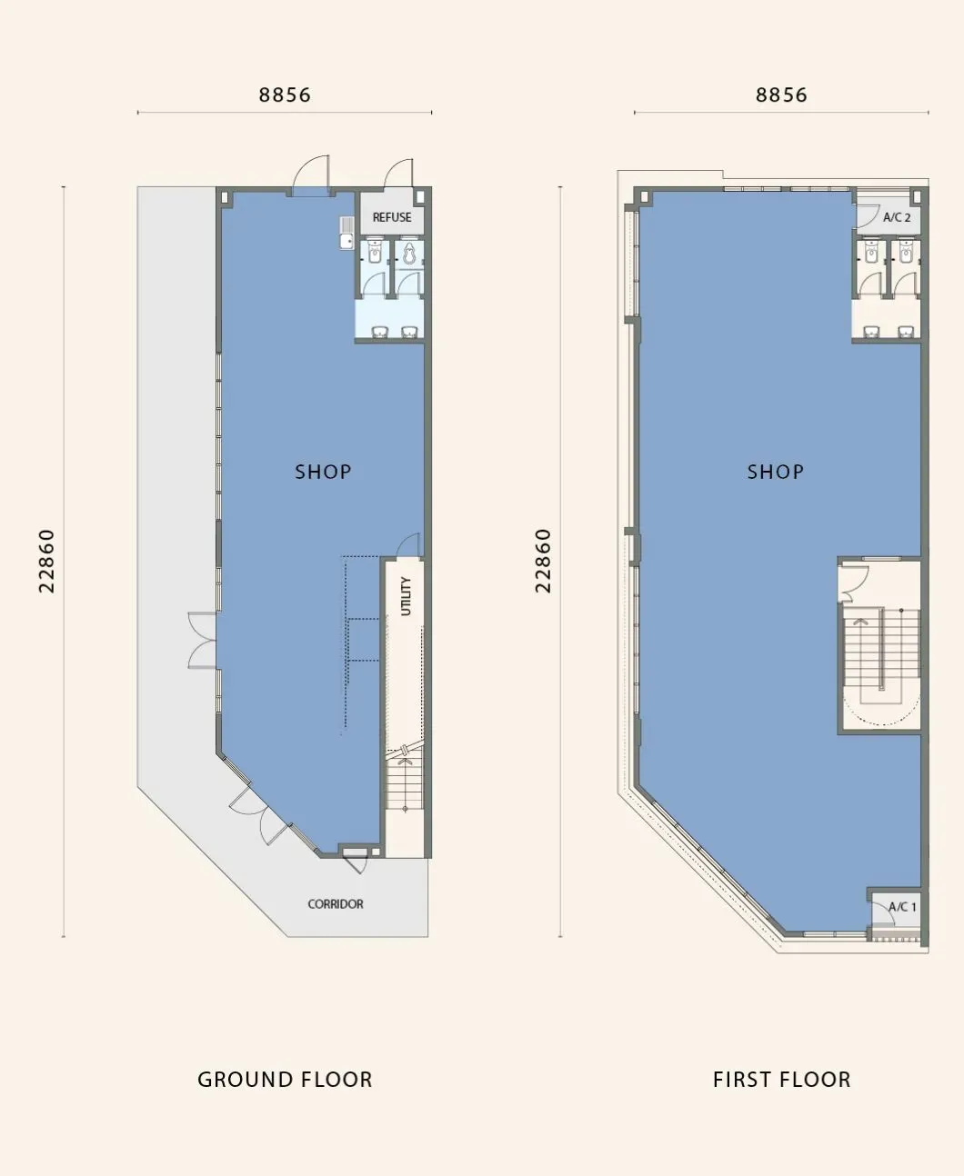 Type C Floor Plan — 2-Storey Corner Unit