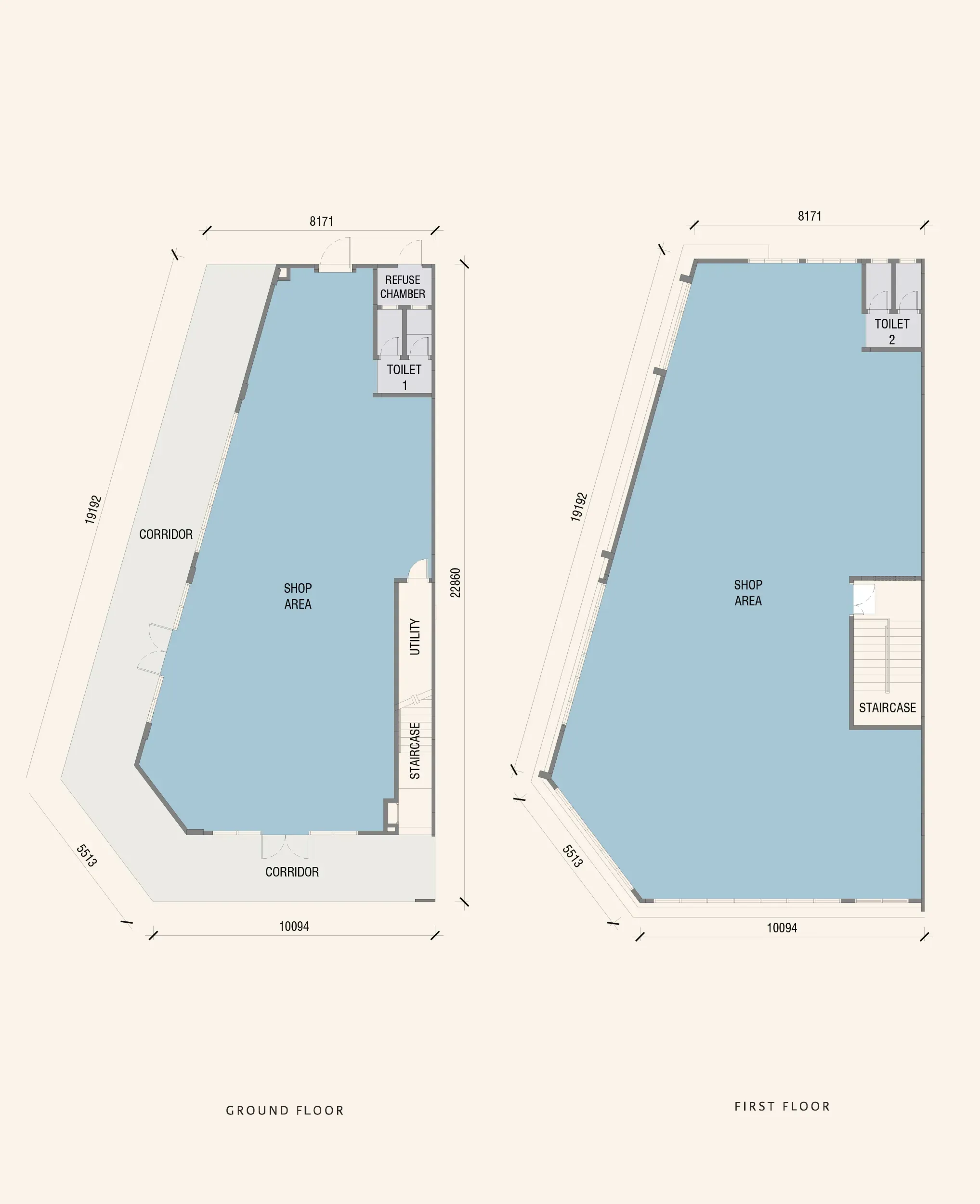 Type C Floor Plan — 2-Storey Corner Unit