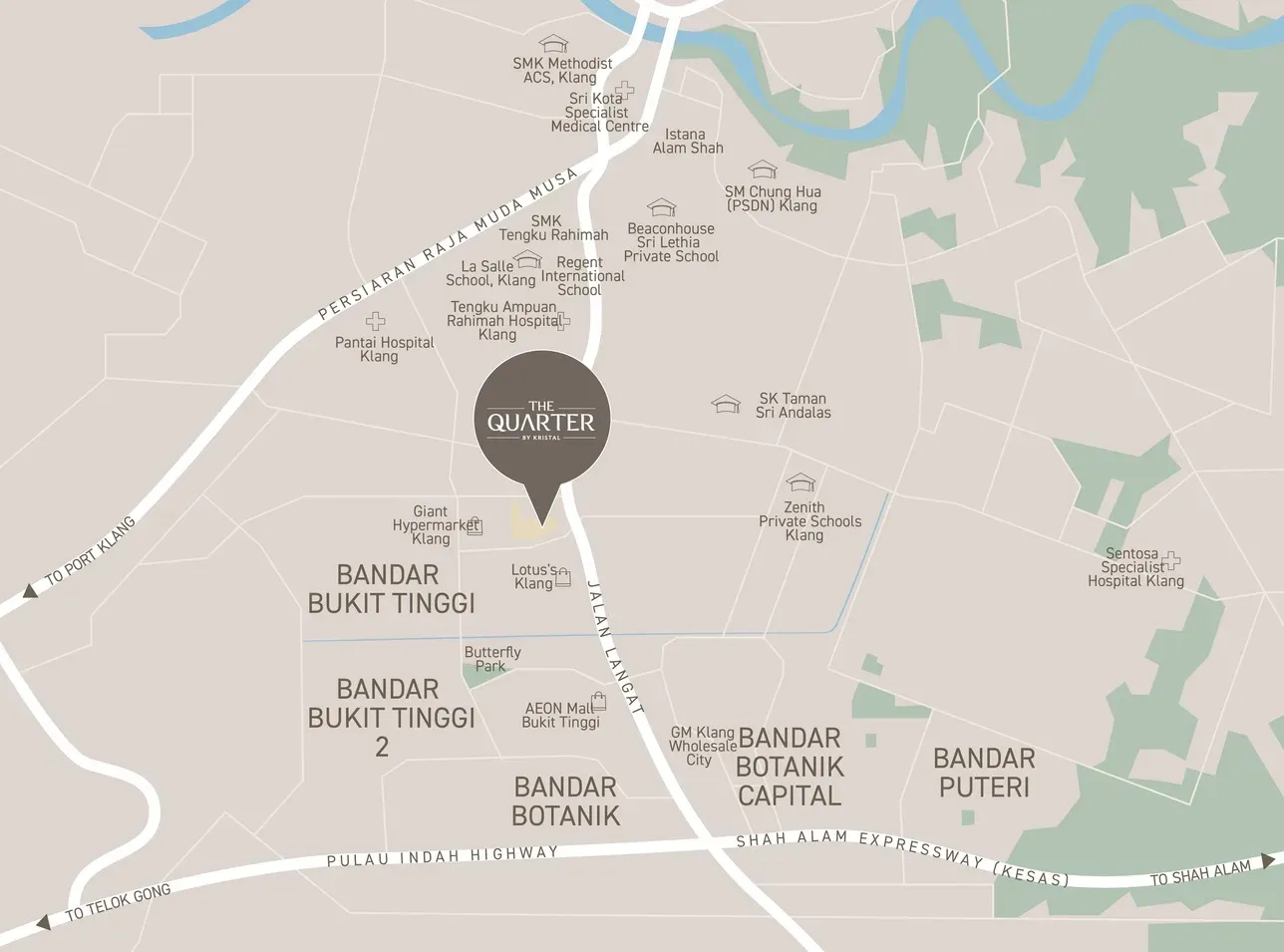 The Quarter Location Map
